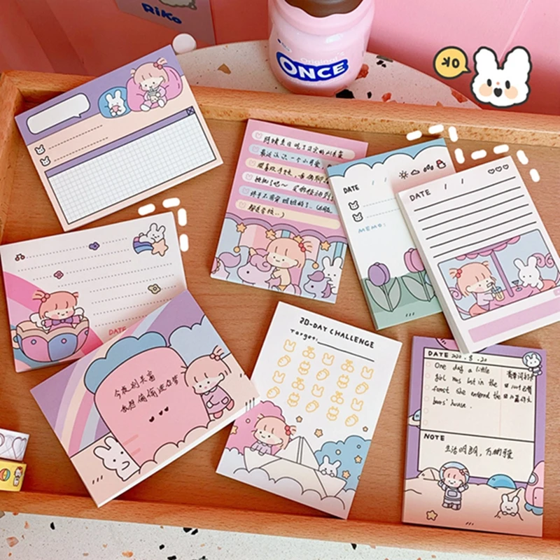 

50pcs/lot Cartoon Rabbit Animals Memo Pads Sticky Notes Paper Junk Journal DIY Scrapbooking Stickers Office School stationery