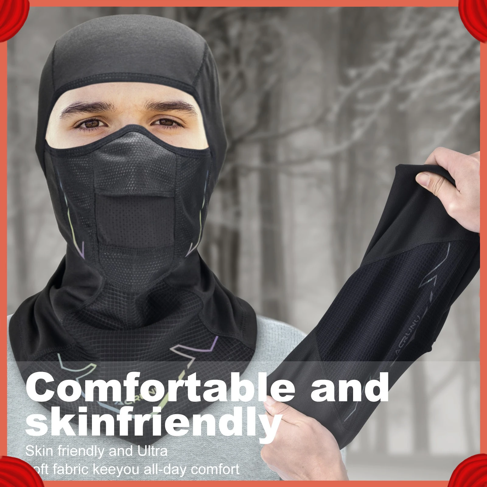 

Acrunu Cycling Balaclava Sport Magic Scarf Ski Mask Breathable Fleece Scarf Winter Anti-Fog Motorcycle Hat Face Head Wrap Cover