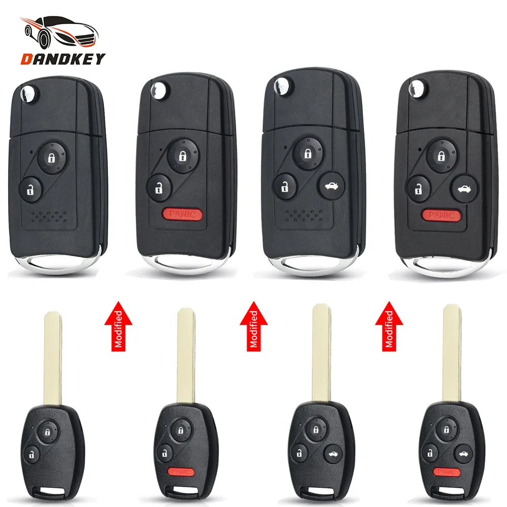 Фото Модифицированный складной автомобильный ключ-пульт KEYYOU для Honda Accord Civic CRV Pilot 2007-2013, 2/3/4 кнопки BNT №2