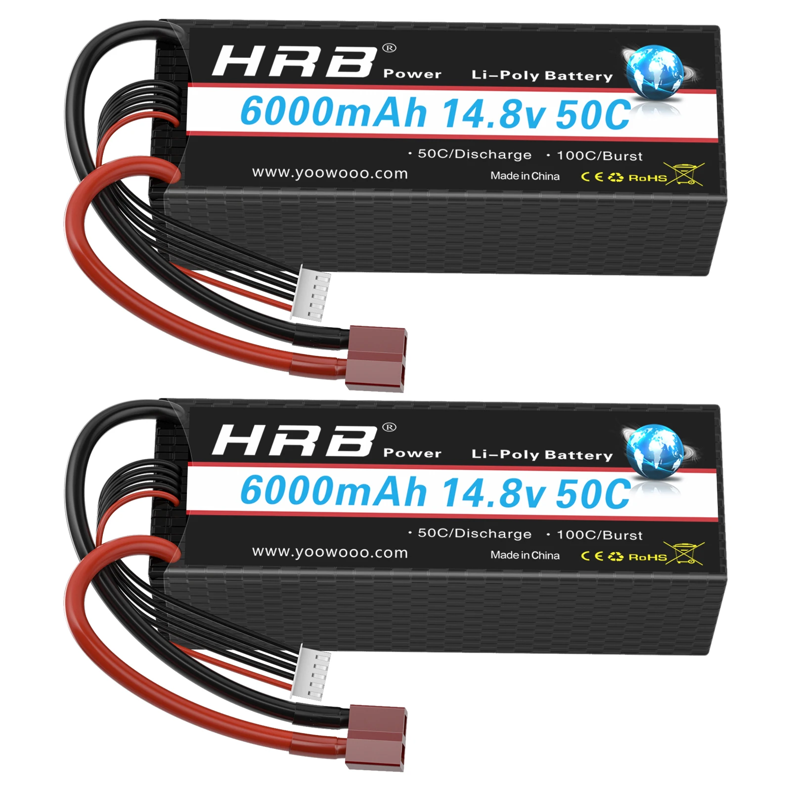 HRB 4S Lipo 14 8 V 6000 мАч аккумулятор с ру 50C разъемом Deans T EC5 для 1/10 1/12 радиоуправляемого
