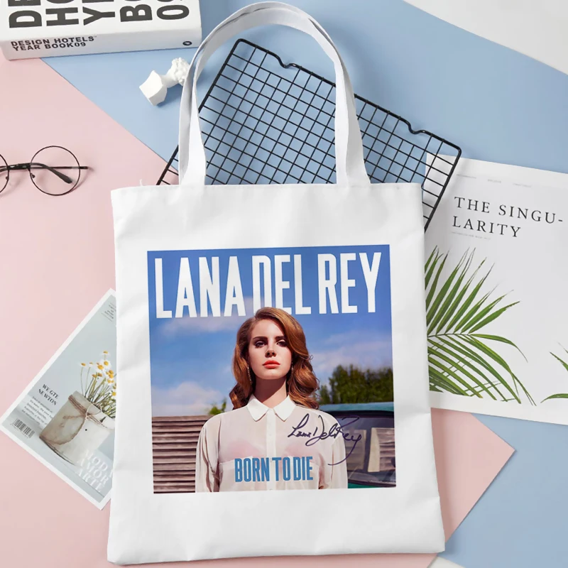 

Lana Del Rey Shoulder for Women Summer Shopping Bag Harajuku Fashion Linen Shoper Bag Lady Students Bolsos Mujer Drop Shipping
