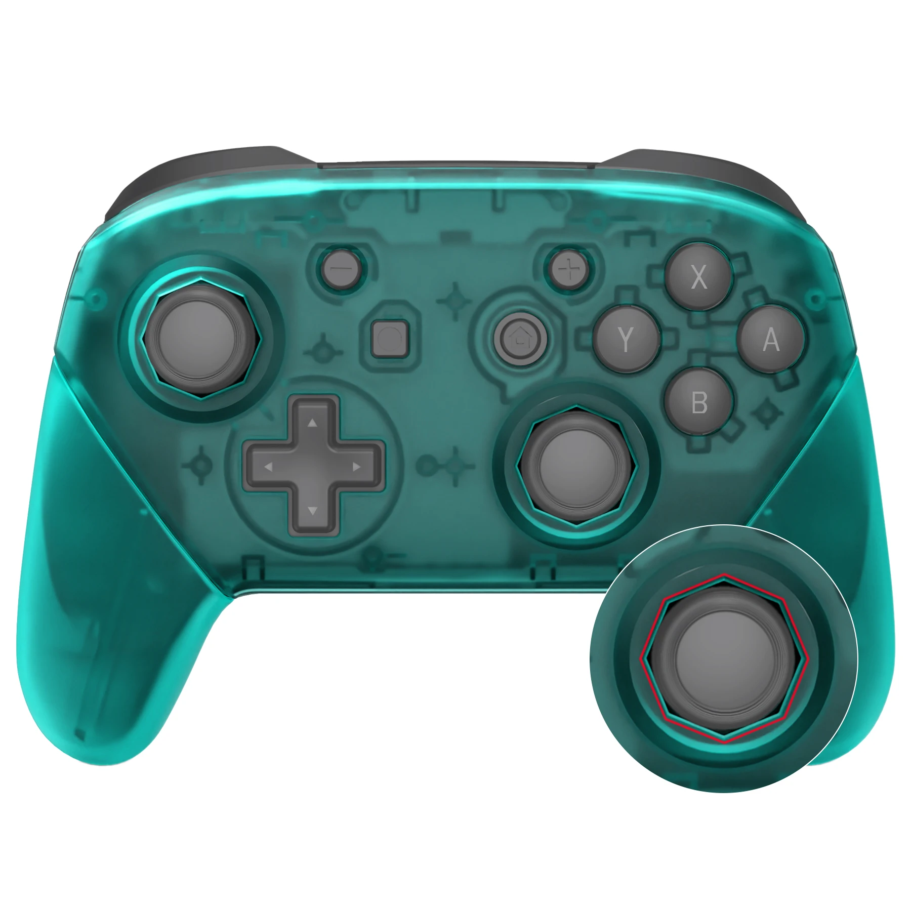 Фото Сменный корпус рукоятки eXtremeRate для контроллера NS Switch Pro — изумрудно-зеленый, восьмиугольный дизайн с воротами №4