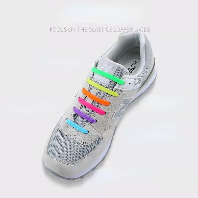 20pcs/lot Silicone Shoelaces No Tie Shoelaces  Elastic Lace Shoelace  Creative Lazy  Rubber Lace 12 Colors