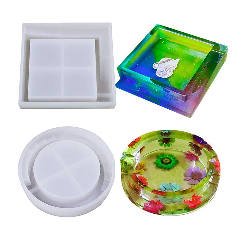 

Сделай Сам, кристалл, эпоксидная смола, искусственная квадратная круглая пепельница, настольная силиконовая форма