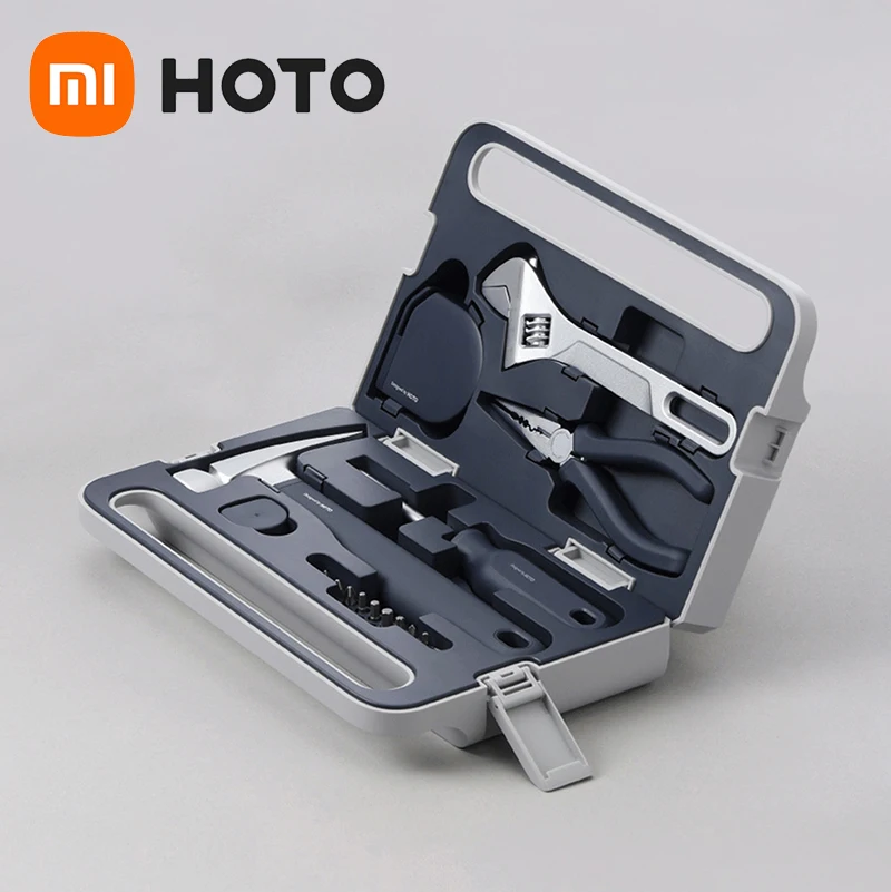 

Xiaomi HOTO Hand Tool Set 17Pcs DIY Set Tool Household Hand Tool with Screwdriver Wrench Hammer Tape Plier Knife ToolBox New