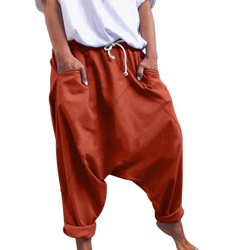 

Summer women's drag rope pockets loose long pants lantern sweatpants