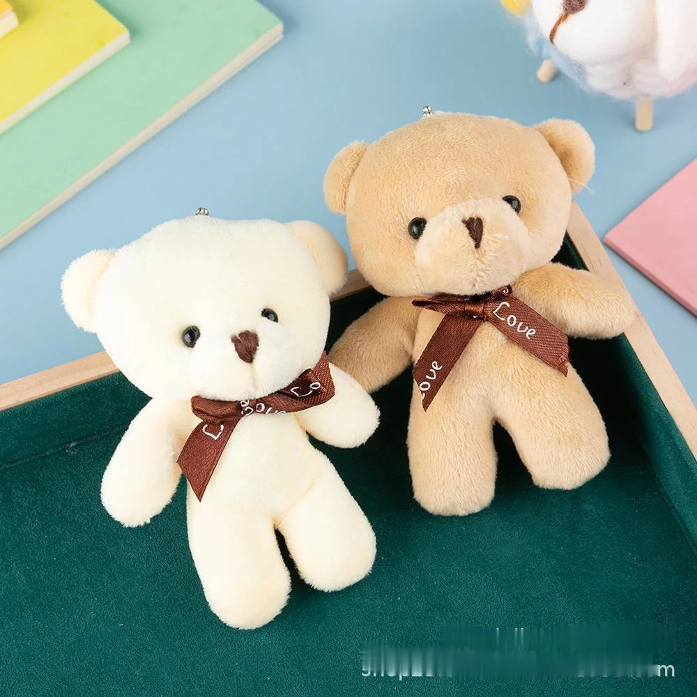 

5pc Plush Toy Teddy 12cm A Tie Bear Doll Pendant Keychain PP Cotton Soft Stuffed Bears Toy Doll Toy Birthday Gift Wedding Event