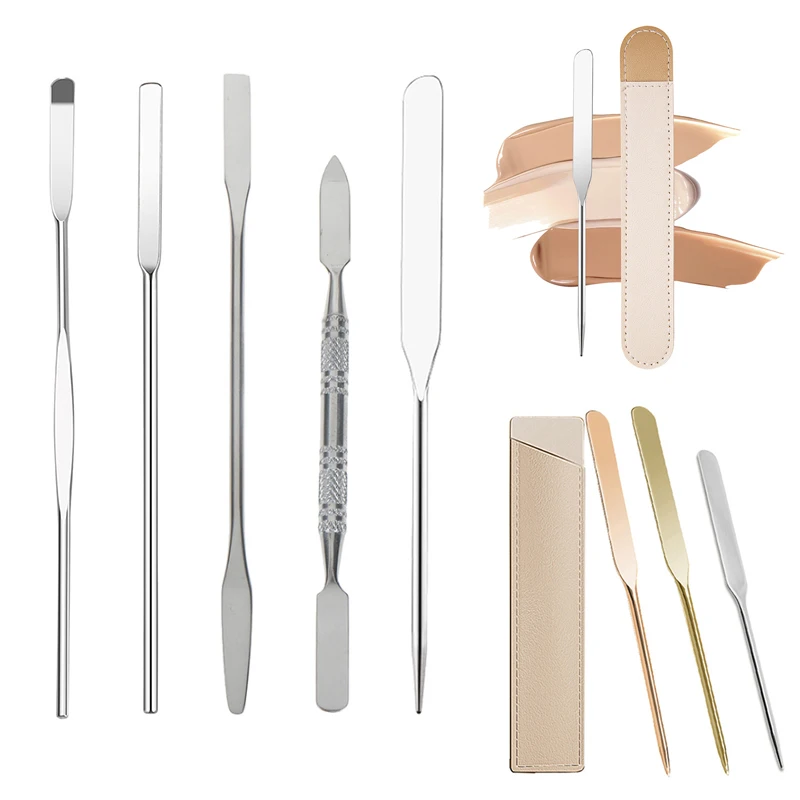 

1Pc/2Pcs/3Pcs Stainless Steel Dual Heads Makeup Toner Spatula Mixing Stick Foundation Cream Mixing Tool Cosmetic Make Up Tool