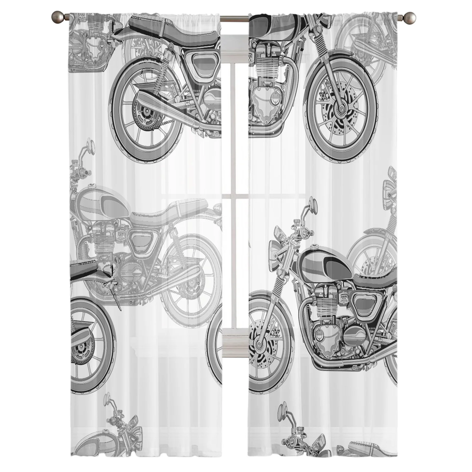 Шторы на окна для транспортировки мотоцикла тюлевые занавески гостиной кухни