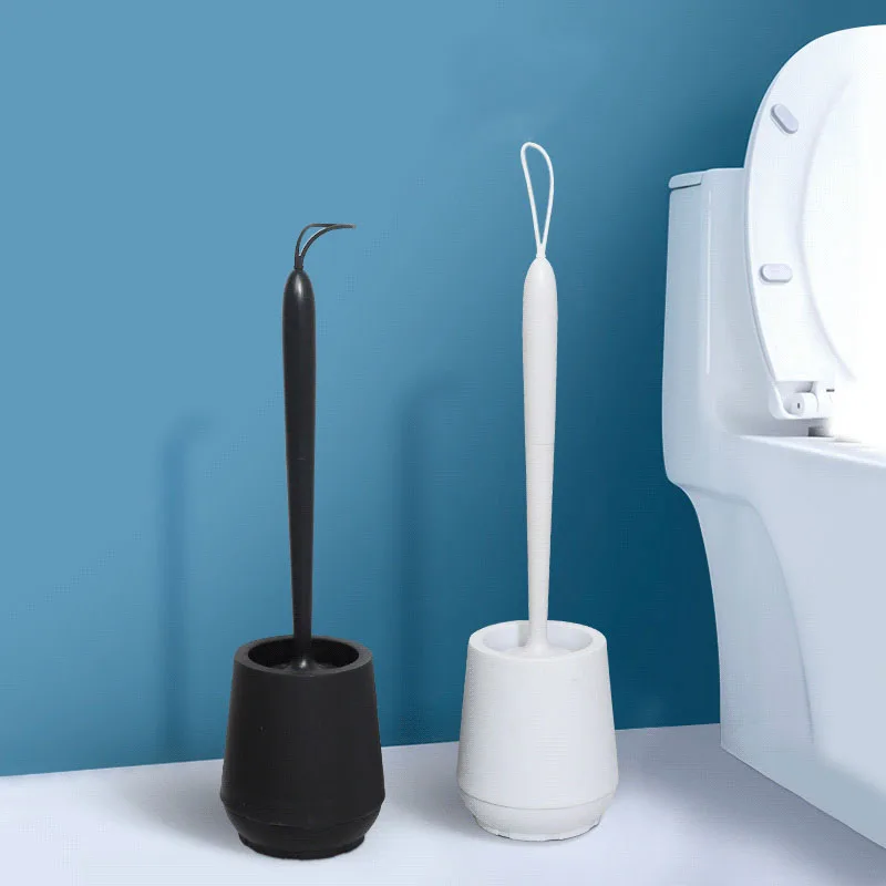 

Bathroom Black Toilet Brush Soft Silicone Brush Head No Dead Corners Home Floor-standing Cleaning Brushes WC Accessories