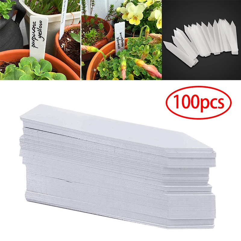 

100pcs Garden Plant Tags Nursery Seedling Tray Markers Flower Pots Landing Signs Garden Decoration Accessories Plastic Labels