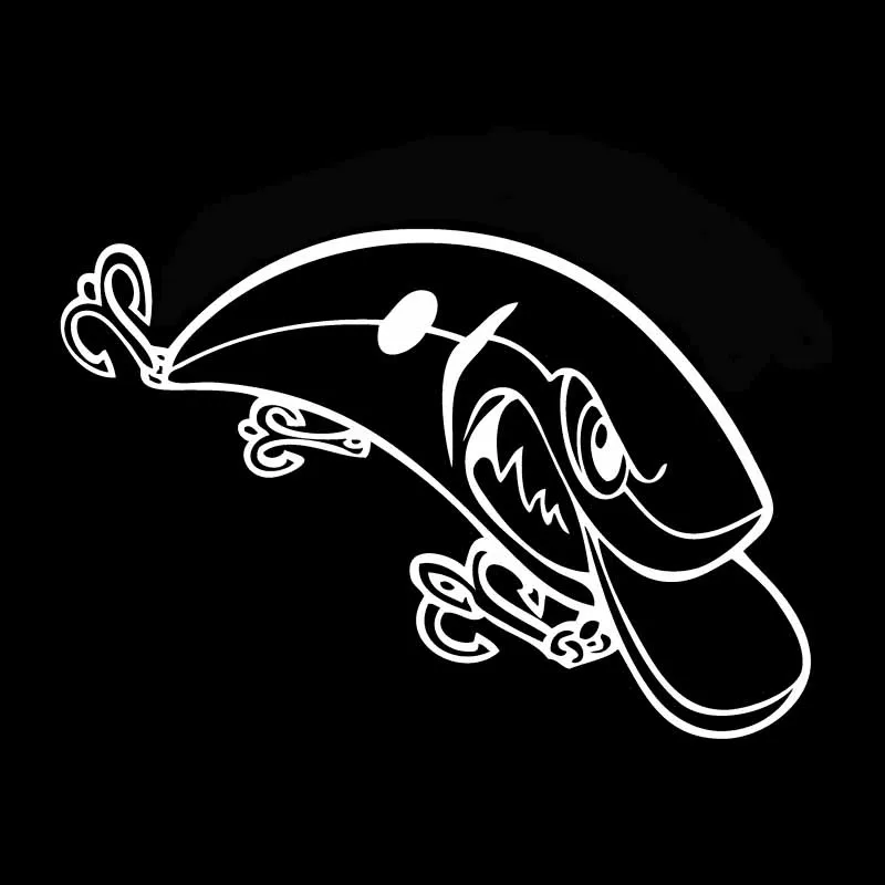 

Car Sticker Fishing Lure Decal Vinyl Car Truck Window Decor Black/Silver 16.3CM*11.8CM