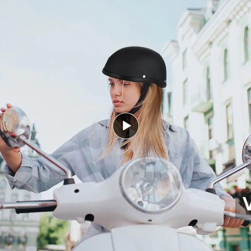 

Мотоциклетный шлем, винтажный шлем с открытым лицом и ветрозащитным воротником, для скутеров и круизеров, в стиле ретро
