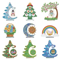 5D DIY Art Diamond Painting Kit Christmas Tree Rainbow Ornaments Desktop Decoration Crystal Craft Gifts 2022 New Year Home Decor