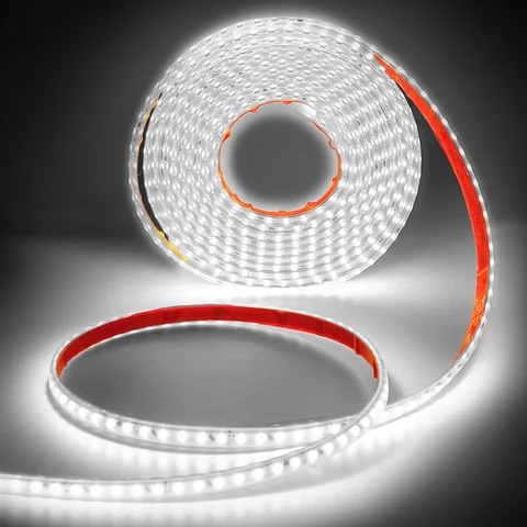 Клейкая светодиодная лента Asign 220V 120LED/m IP67 холодный/теплый белый свет