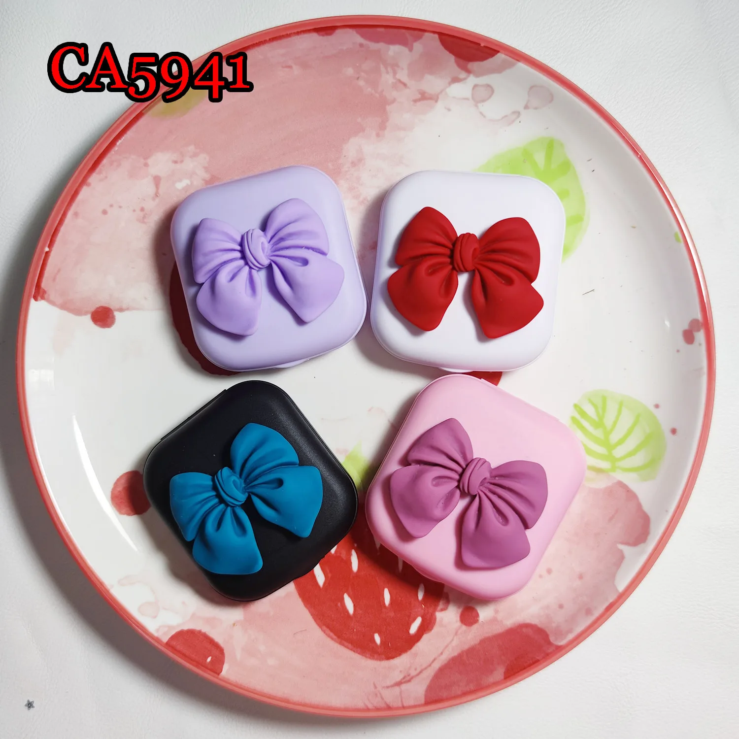 

Lolita Contact Lens Case Cute Travel Kit Easy Carry Mirror Lenses Box Container with Tweezers CA5941