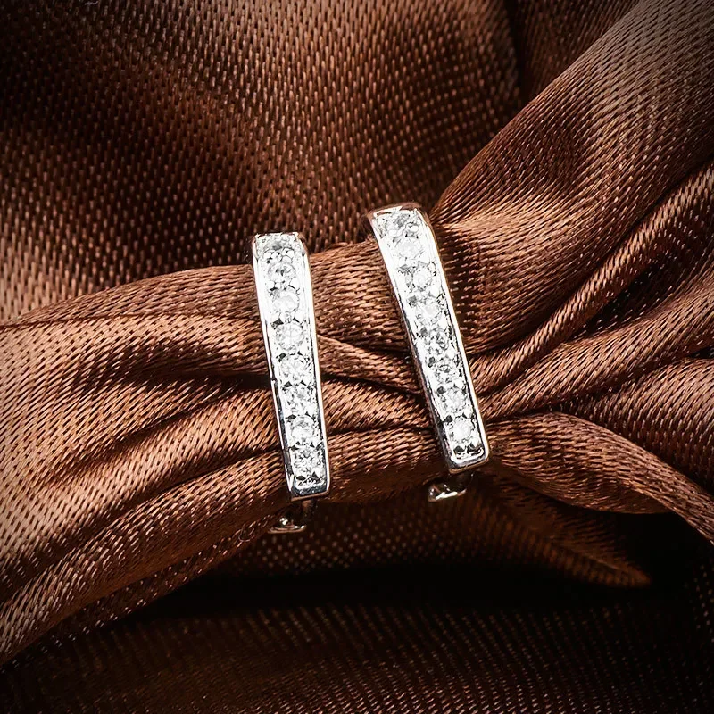 Серебряный цвет геометрические блестящие квадратные циркониевые овальные