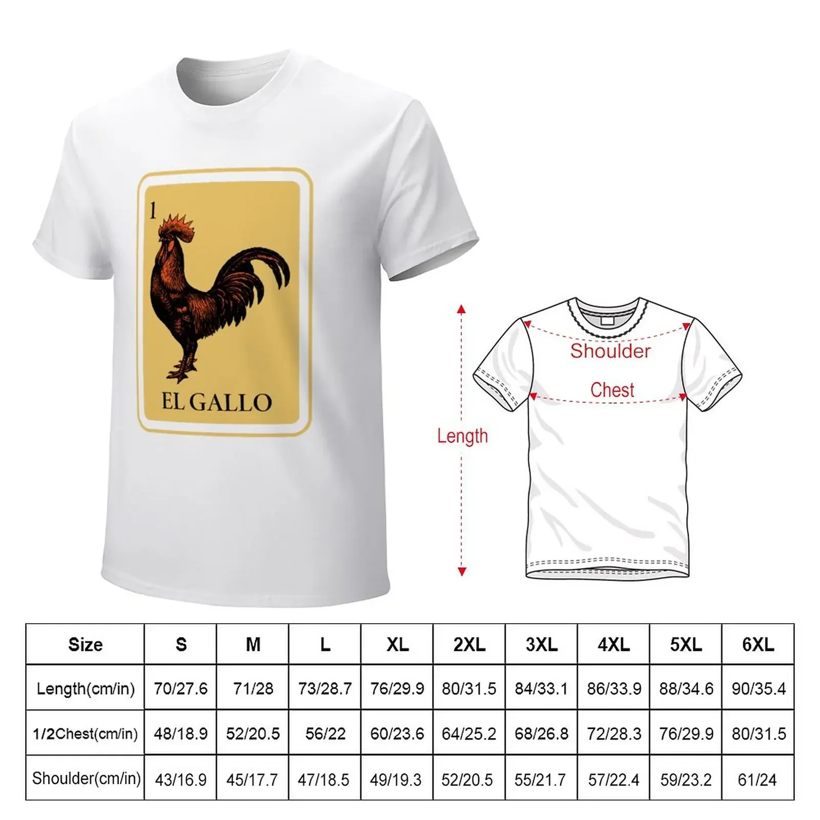 Мексиканская рубашка El Gallo Loteria I Традиционная Футболка традиционная графика