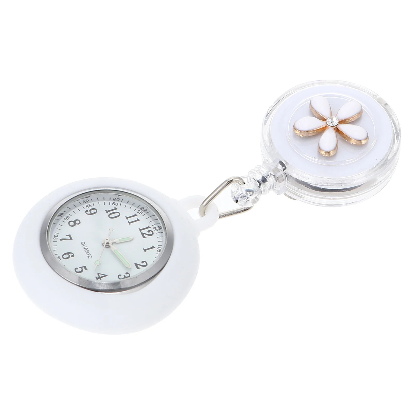 

Womens Scrub Set Pocket Watch Nurse Watches Portable Birthday Present 10X4.2cm White Zinc Alloy Student