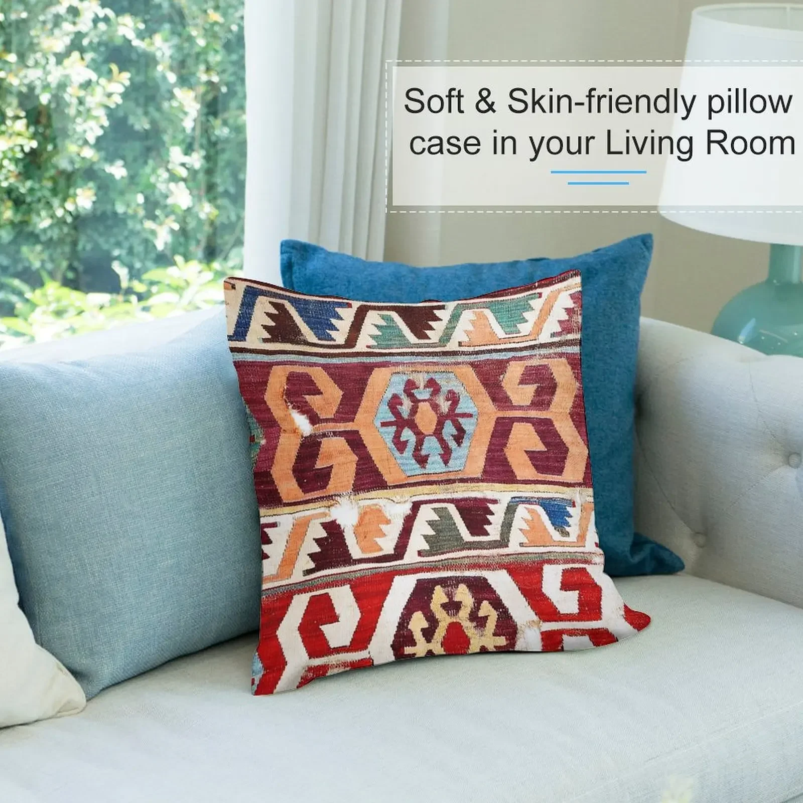 Коня 18-го века центральная анатолийская подушка с принтом Kilim декоративные чехлы