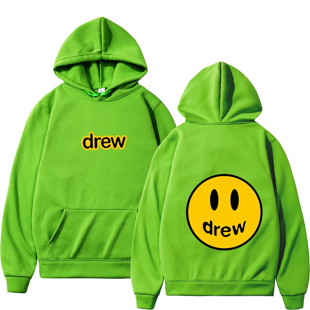 drew house fashion justin bieber men hoodie unisex sweatshirt women hoody hip hop light blue mens hoodies clothes streetwear free global shipping