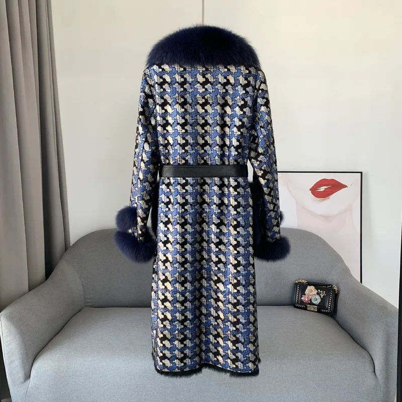 Высококачественное роскошное Женское пальто из натурального кроличьего меха