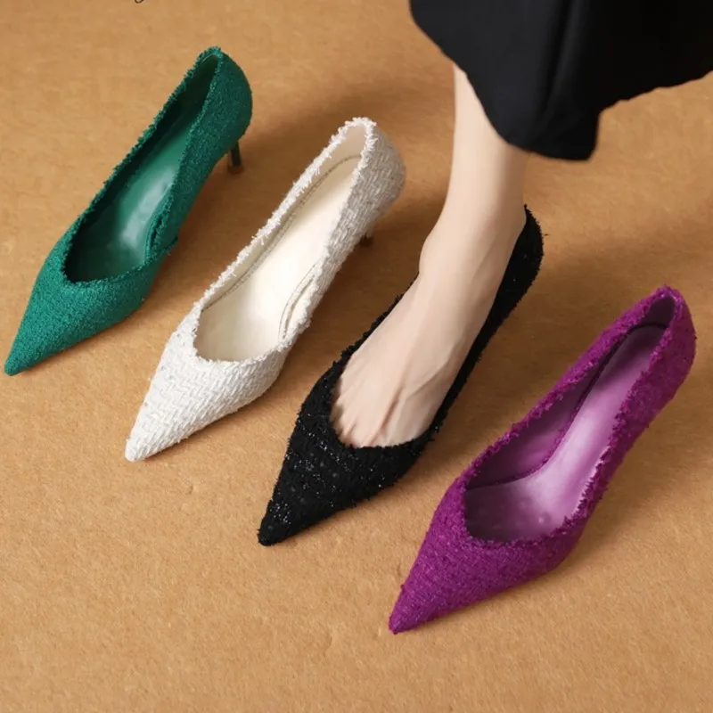 

Женские туфли-лодочки с острым носком, на высоком каблуке