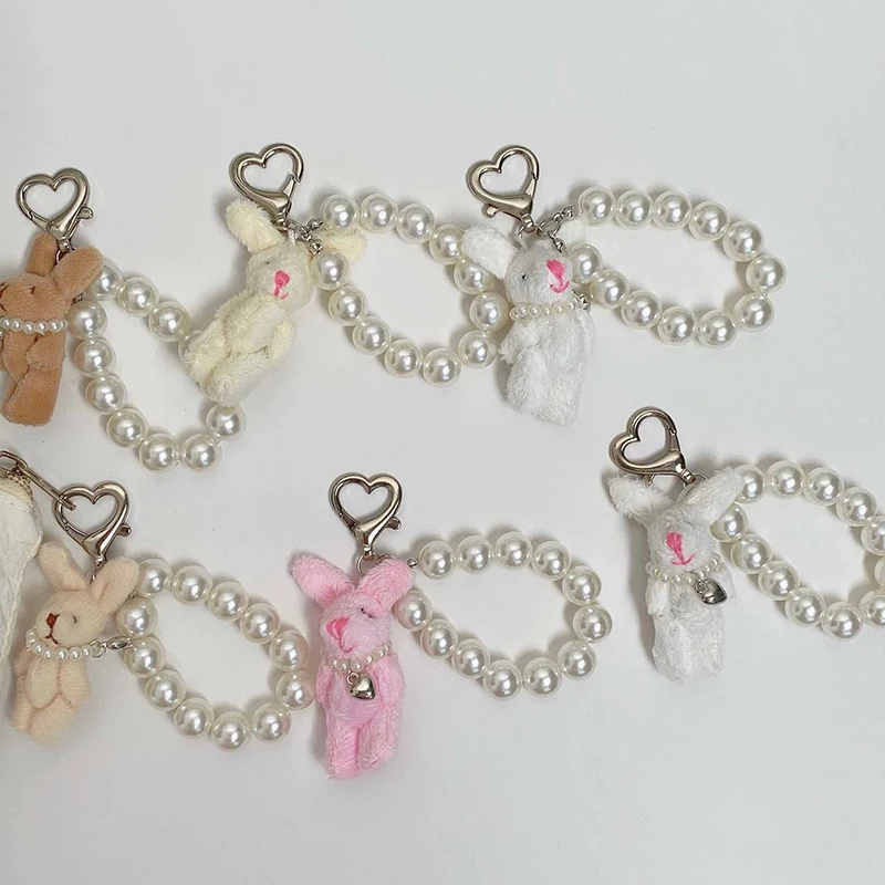 1 шт. брелок в виде куклы кролика с жемчугом