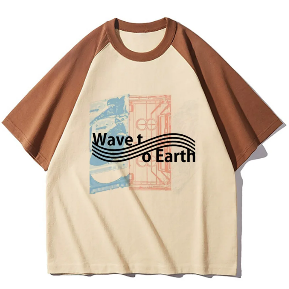 Фото Женская футболка с рисунком Wave to Earth, женская футболка y2k, одежда с графическим рисунком в стиле Харадзюку №4