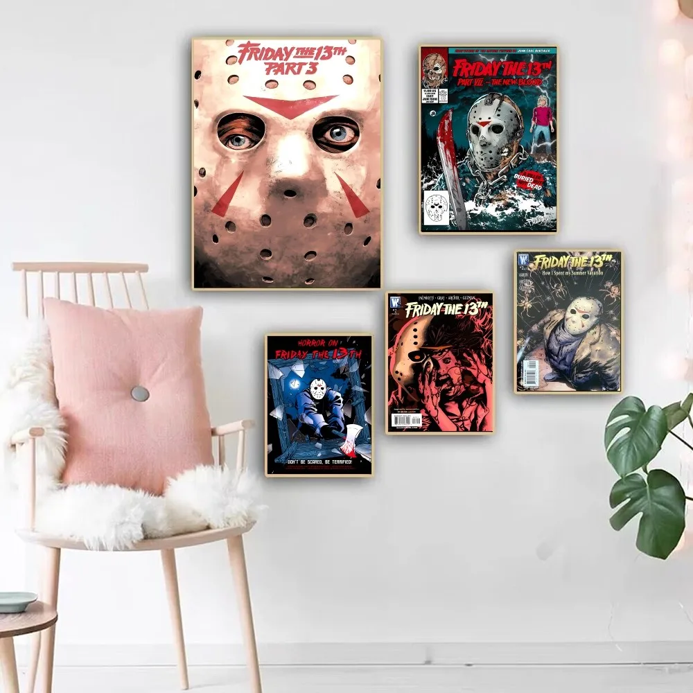 Винтажные Наклейки-плакат Friday The 13th В Стиле Ретро Клейкие Наклейки На Стены Белой