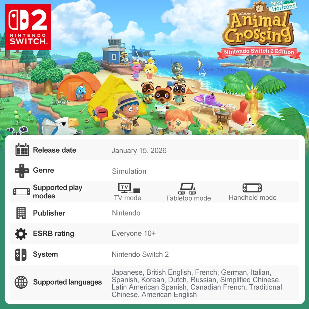 Фото Animal Crossing New Horizons Nintendo Switch 2 Edition NS2: Игры и предложения, физическая игровая карта, поддержка многопользовательской онлайн-игры №2