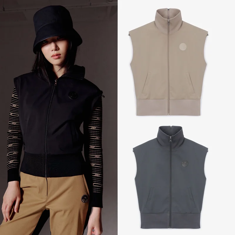 

Golf Vest Autumn and Winter New Women's Fashion Handsome Vest Zipper Polo