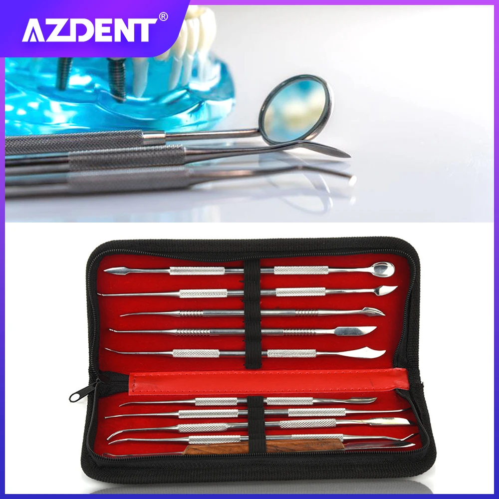 AZDENT Dental Spatula Plaster Knife Practical Stainless Steel Versatile Teeth Wax Carving Tool Set Dental Instrument Tools