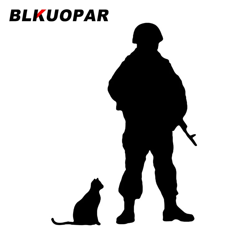 

BLKUOPAR солдата и кота наклейки для автомобиля креативная наклейка Солнцезащитная окклюзия царапины окна багажник холодильник Автомобильная...