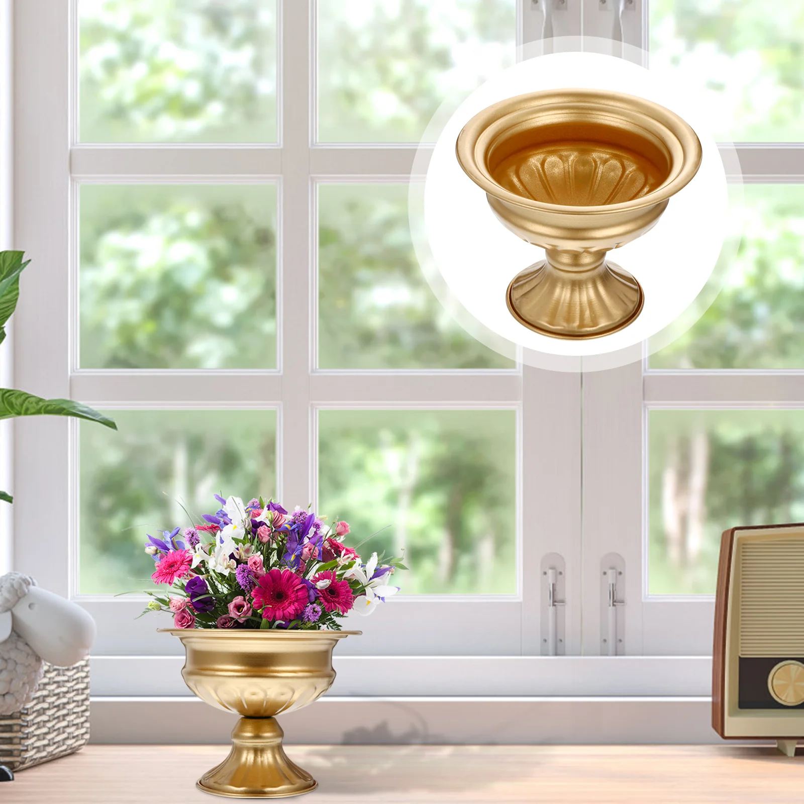 

Vase Flower Iron Wedding Metal Vases Centerpiece Holder Floral Trumpet Standtable Decorative Planter Bucketdecor Tall Pot