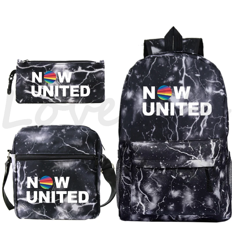 

Now United Prints Backpack 3 Pcs Set Knapsack for Teenagers Bookbag Girls Boys School Bags Travel Bagpack Daily Rucksack Mochila