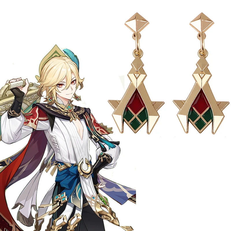 

Genshin Impact Sumeru Kaveh Eardrops Earring For Women Cosplay Prop Stud Earrings for Ladies Game Anime Jewelry Accessories Gift