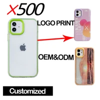 personality diy logo custom case for iphone 13 12 pro max 11 cover customized cases 3 in 1 clear tpu protection bumper 500pcs