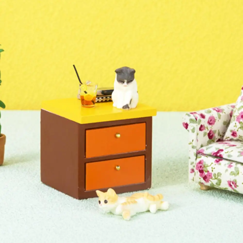 

Нежный износостойкий прикроватный столик для кукольного домика ручной работы масштаб 1/12 миниатюрная мебель имитация прикроватного столик...