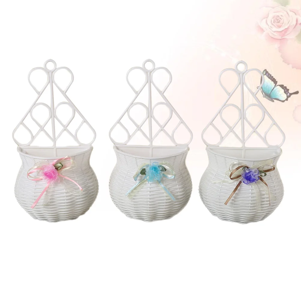 

Flower Wall Planter Hanging Basket Vase Potfence Garden Holder Balcony Railling Patiobucket Decorative Dried Round Iron