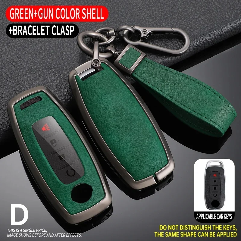 Чехол из цинкового сплава и кожи для автомобильных ключей Nissan Juke 2023 X-trail T33 Qasqhai J12