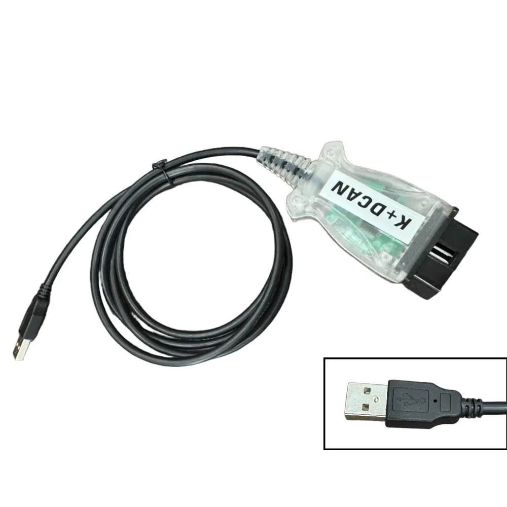 Фото Диагностический инструмент для автомобилей OBD2, чип FTDI K DCAN K+CAN, USB-кабель для сканирования OBD 2, диагностический кабель K + DCAN OBD №2