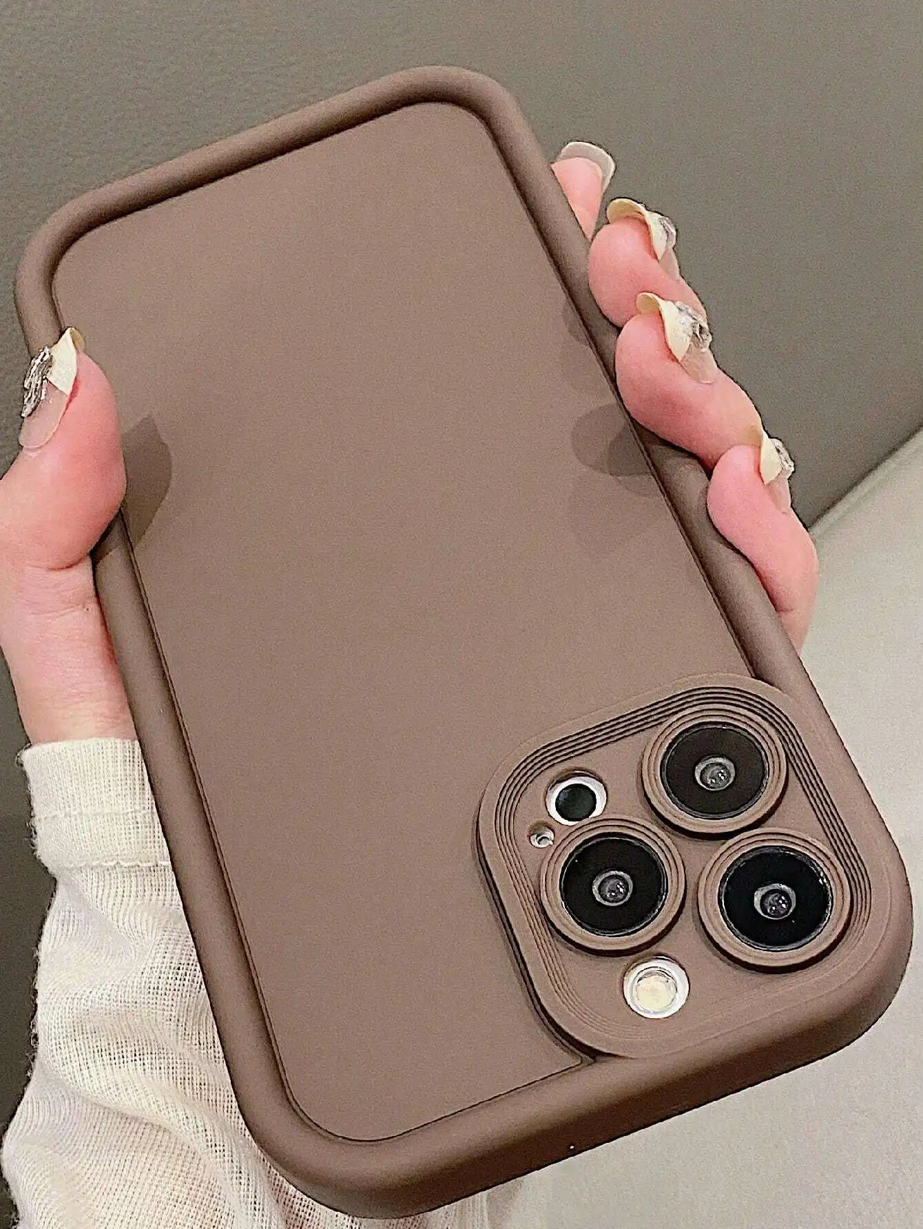 Простой однотонный матовый мягкий чехол с защитой от падения совместимый