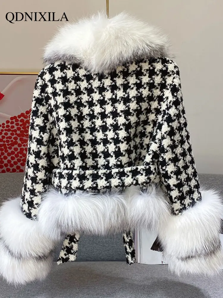 Woman Coats 2023 Winter New Outerwear Fox Fur Fur Coat Women's Short Oversized Fur Collar Jackets Fur Coat Women Faux Fur Coat