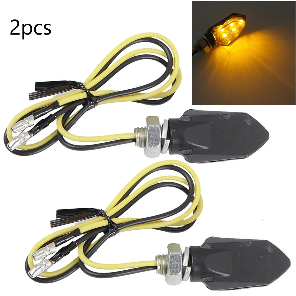 2pcs Motorcycle Turn Signal 5LED Mini Turn Signal Car Light Light Black Ride Transparent Smoked Black Amber Turn Signal