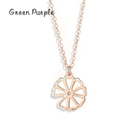 green purple classic chrysanthemum pendant 925 sterling silver necklace for women rose fashion bijoux statement fine jewelry