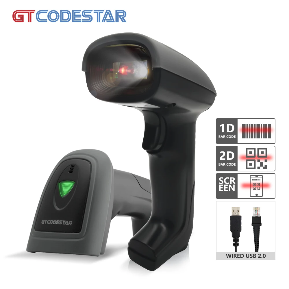 

GTCODESTAR GT-1900A USB Qr штрих-коды для супермаркета 1D 2D Ручной сканер штрих-кодов