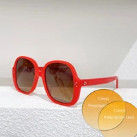 gradient lenses red white black round frame high quality womens myopia prescription sunglasses 4s158 fashion mens glasses