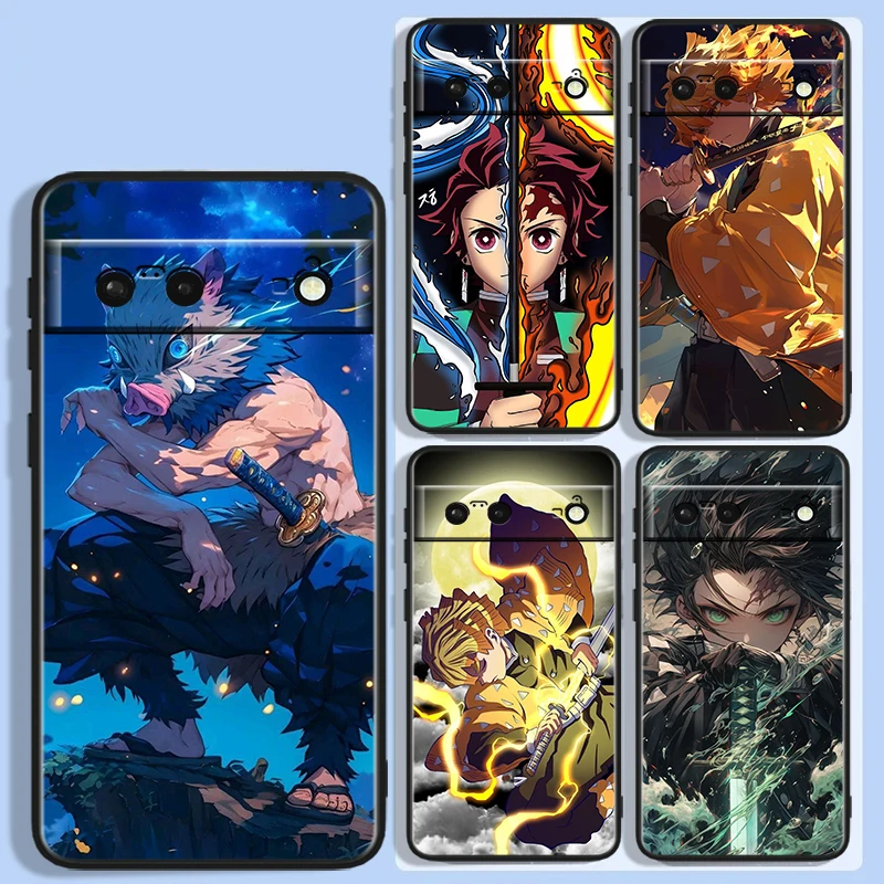 Классный противоударный чехол с аниме рассекающий демонов для Google Pixel 8 7A 6A 5A 5 4 4A XL
