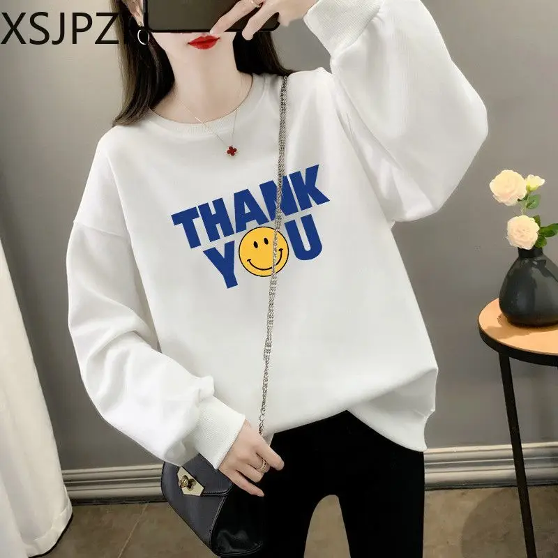 

Round Neck Sweater for Women, Loose Top Coat, Large Size, Plus Size, All-Match, Stitching, Autumn and Winter, New, 2023
